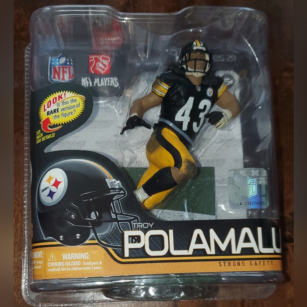 NFL Players -  Steelers #43 Troy Polamalu Action Figure.  2012 Unopened